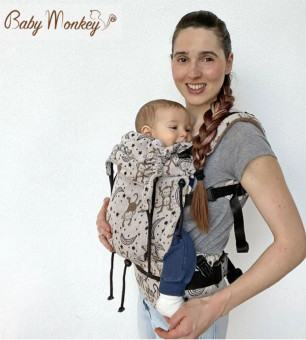 Marsupio ergonomico BABY MONKEY REGOLO NEWBORN LITTLE MONKEY MARRONE Reverse