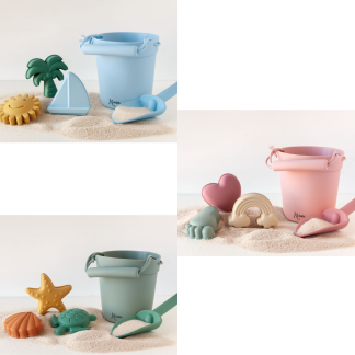 SET SECCHIELLO con GIOCHI DA SPIAGGIA in Silicone KIOKIDS