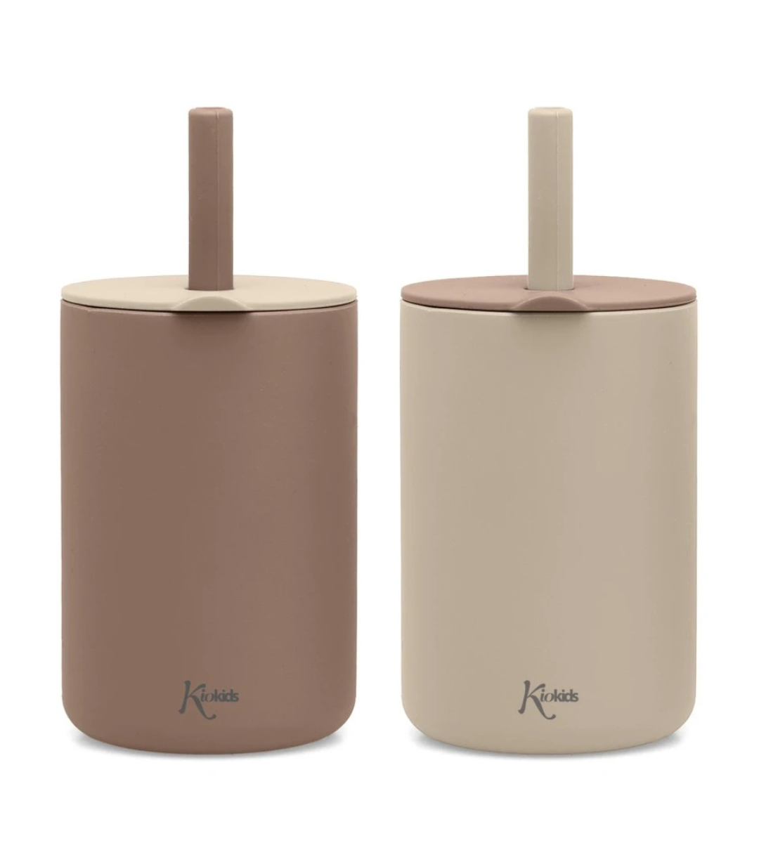 Set 2 BICCHIERI in Silicone con Cannuccia KIOKIDS - immagine 2