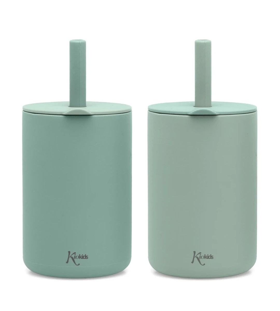 Set 2 BICCHIERI in Silicone con Cannuccia KIOKIDS - immagine 3