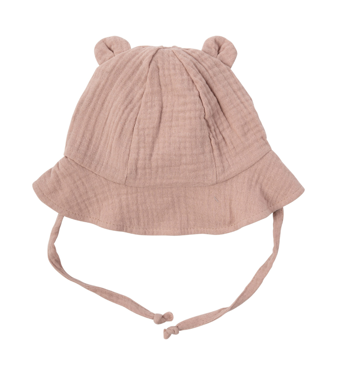 CAPPELLINO BIMBA con Orecchie Orsetto in Mussola di Cotone WOOLY ORGANIC