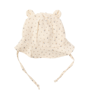 CAPPELLINO BIMBO con Orecchie Orsetto in Mussola di Cotone WOOLY ORGANIC