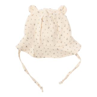 CAPPELLINO BIMBO con Orecchie Orsetto in Mussola di Cotone WOOLY ORGANIC